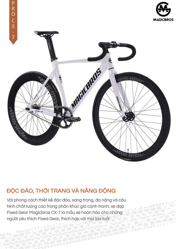 Thiết kế thời trang và năng động của xe đạp Fixed Gear MagicBros CX-7