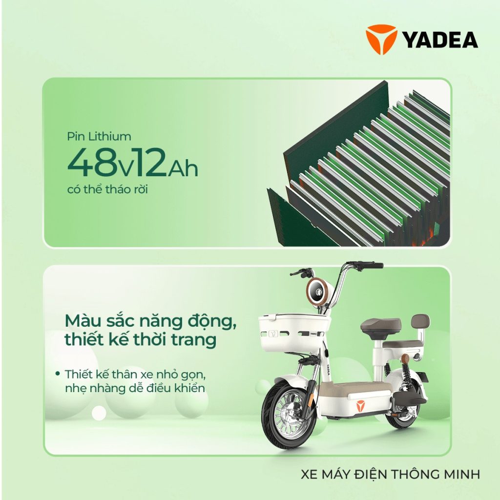 Xe Đạp Điện Yadea I-Fun - Xe điện nhỏ gọn đầy tinh tế