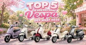 Top 5 mẫu xe điện kiểu dáng Vespa đẹp nhất 2026