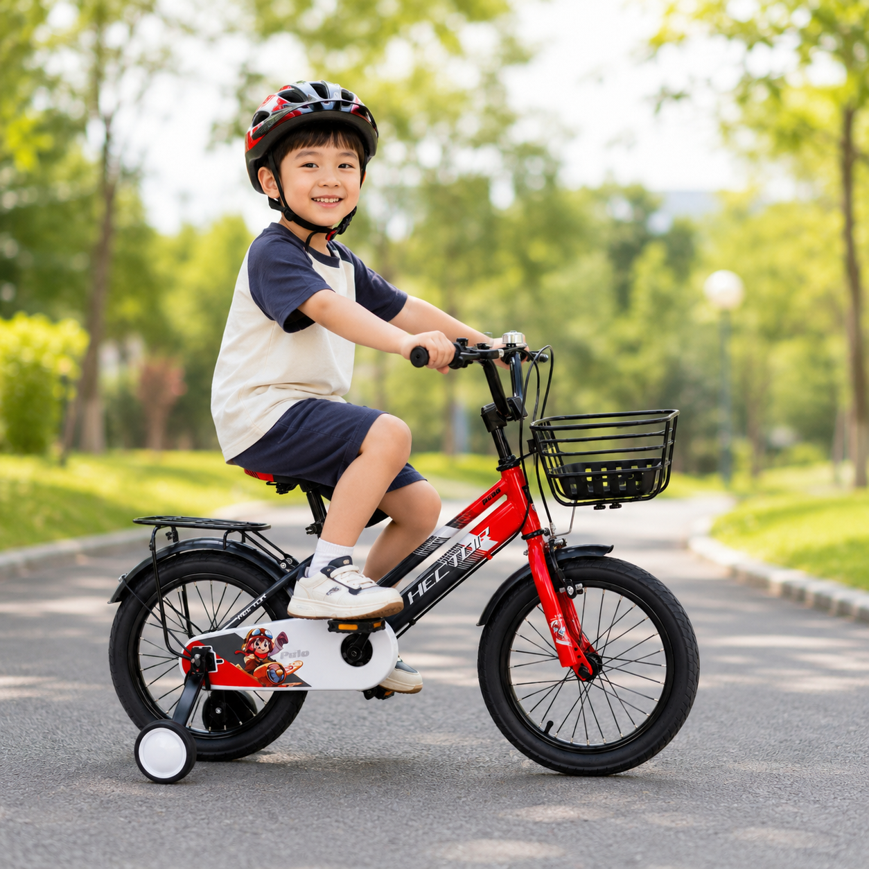 Xe Đạp Trẻ Em HECTOR Polo 12 Inch Đỏ Xám
