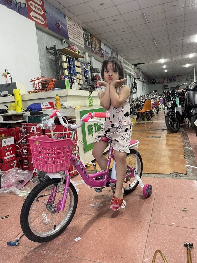 xe đạp màu hồng