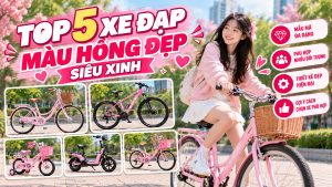 xe đạp màu hồng