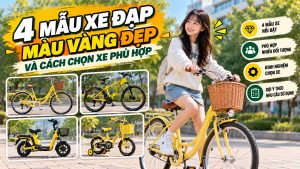 xe đạp màu vàng