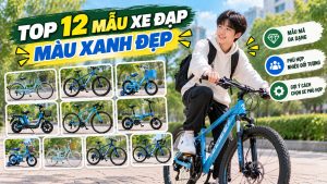 xe đạp màu xanh