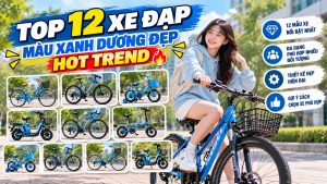 xe đạp màu xanh dương