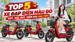 Xe đạp điện màu đỏ