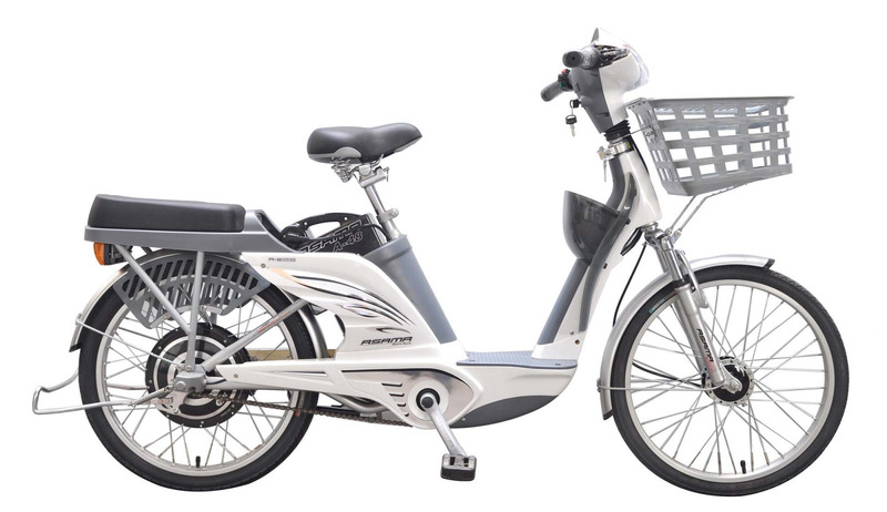 xe đạp điện màu trắng
