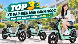xe đạp điện màu xanh ngọc