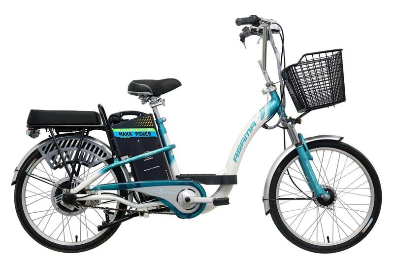 xe đạp điện màu xanh ngọc