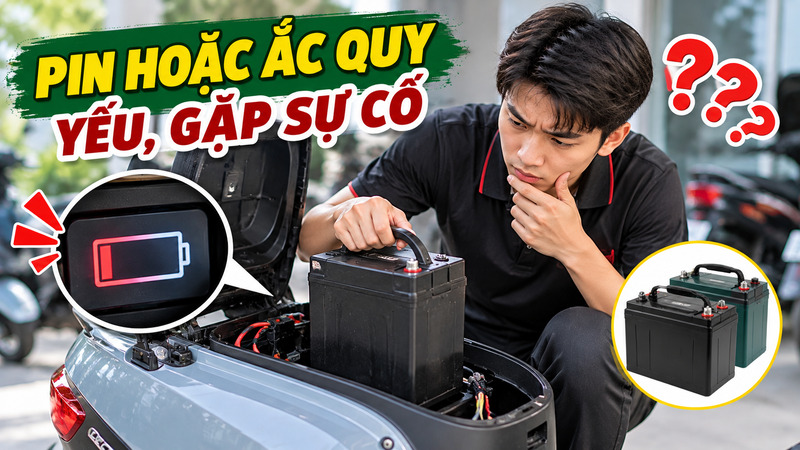 Xe điện vặn ga không chạy