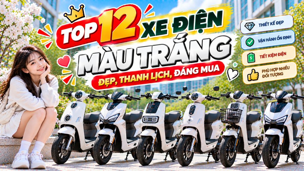 xe máy điện màu trắng